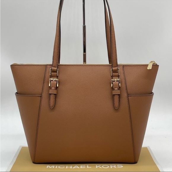 Michael Kors Large Charlotte Tote Bag Luggage - Picture 5 of 8